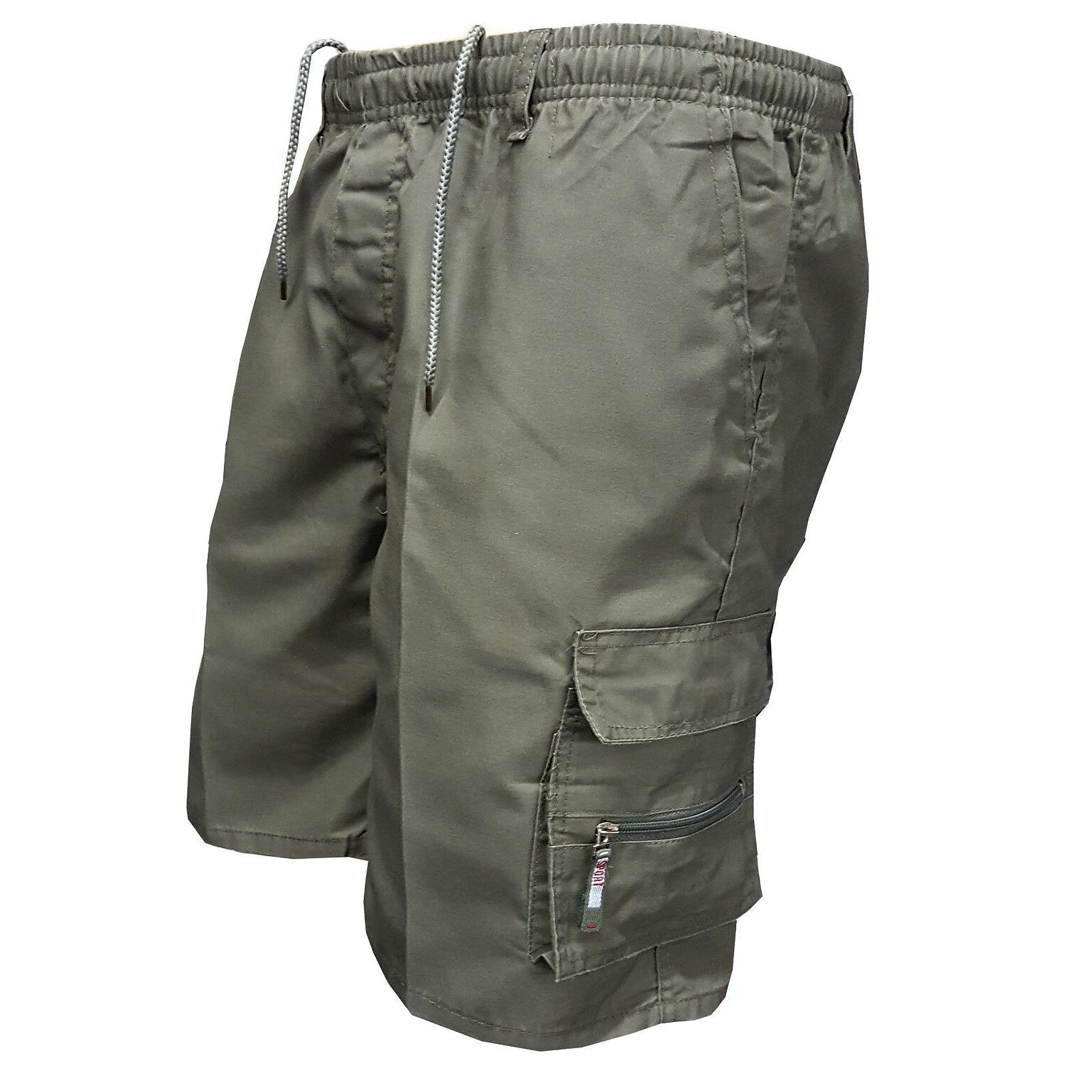 Men's Hiking  Tactical Outdoor  Zipper Pocket Drawstring Elastic Waist Cargo Shorts 