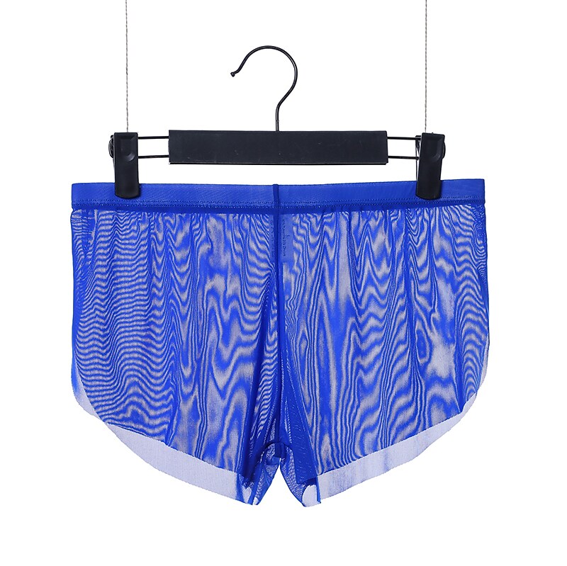 Men's Mesh Sexy Pure Color Stretchy Low   Boxers Underwear 