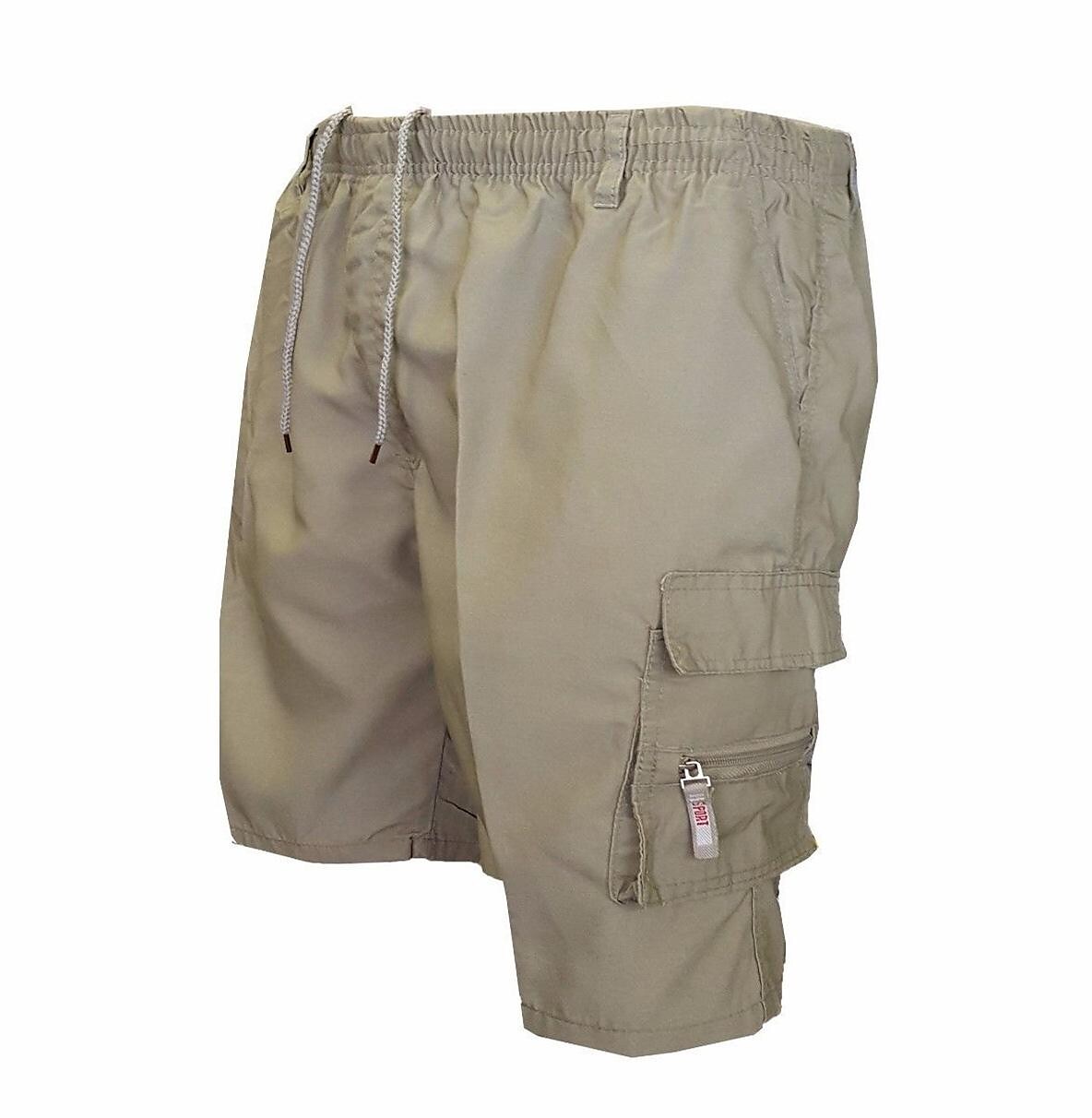 Men's Hiking  Tactical Outdoor  Zipper Pocket Drawstring Elastic Waist Cargo Shorts 
