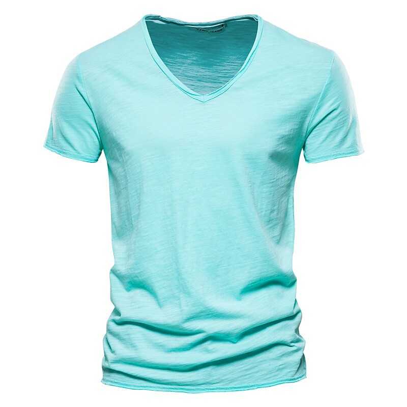 Men's Moisture Wicking Plain V Neck Short Sleeve T-shirt