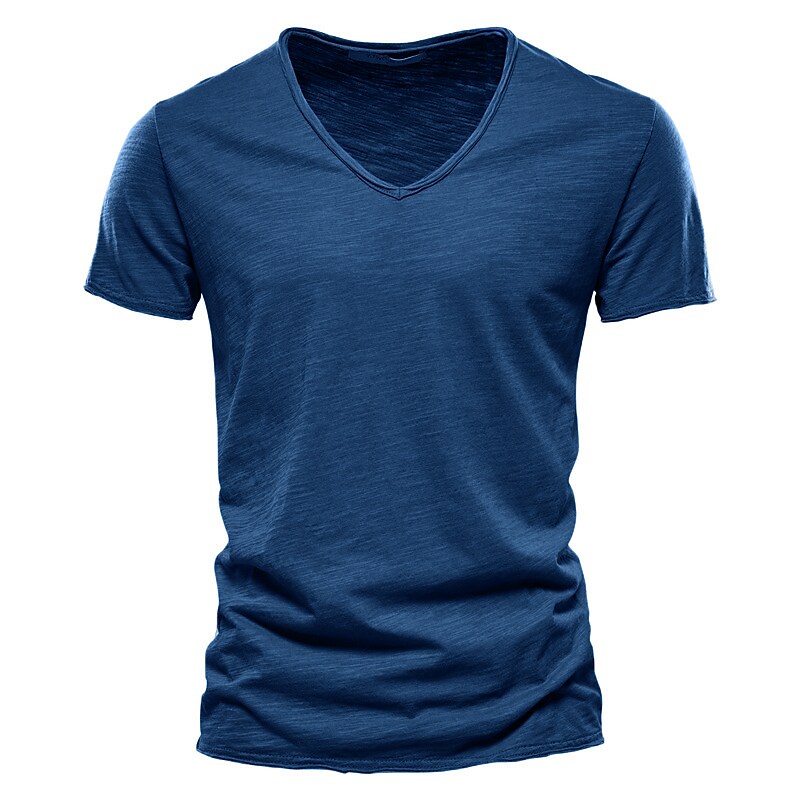 Men's Moisture Wicking Plain V Neck Short Sleeve T-shirt