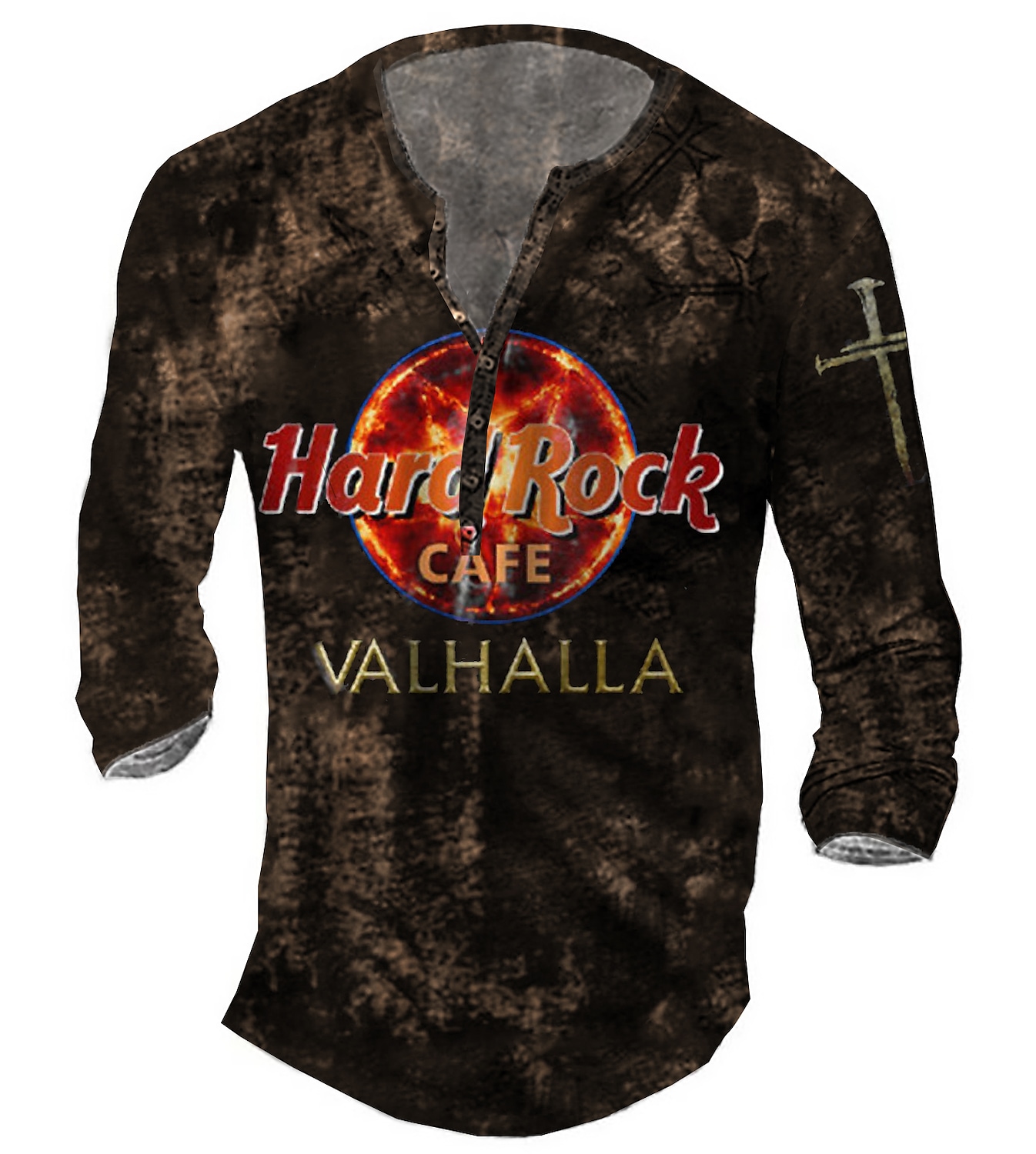 Men's vintage music team henley T-shirt