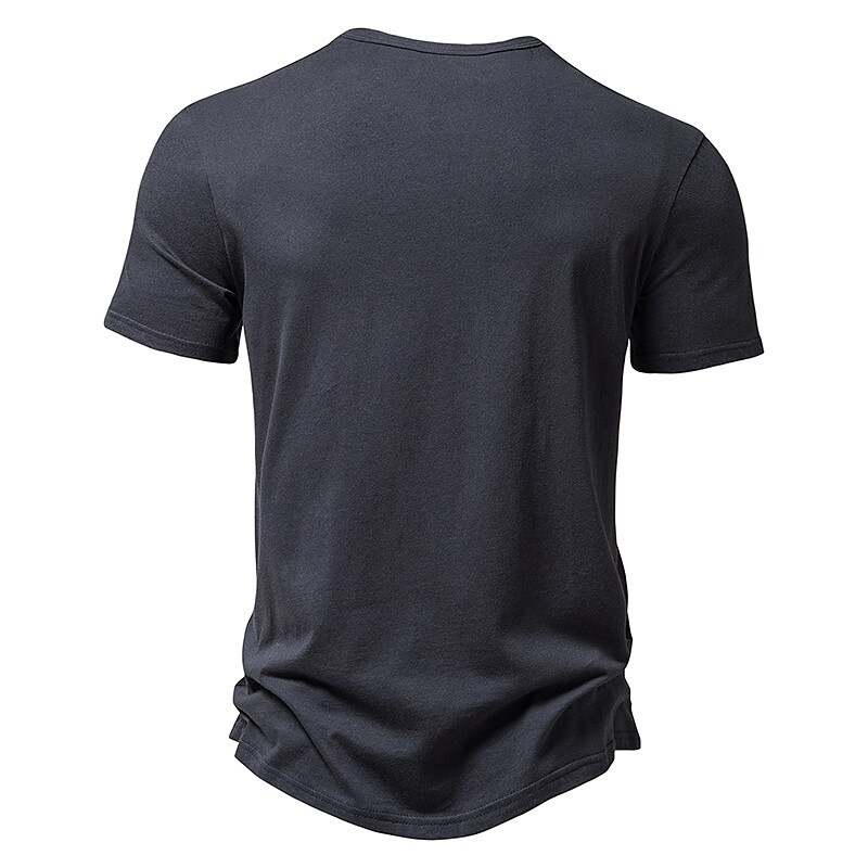 Men's Plain V Neck Short Sleeves Basic T-shirt 