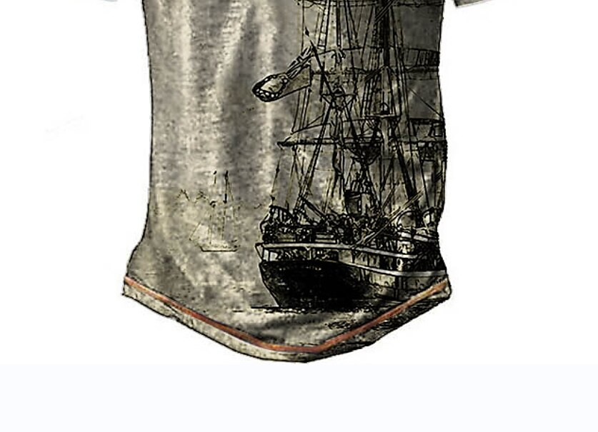 Men's Graphic  Skull Letter Crew Neck Tee