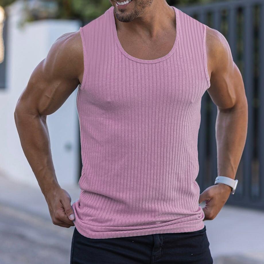 Men's Plain Crew Neck Muscle  Vest
