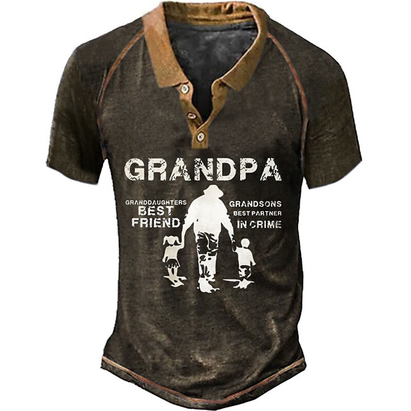 Men's Polo Shirt Golf Shirt Letter Graphic Prints Turndown Black Blue 