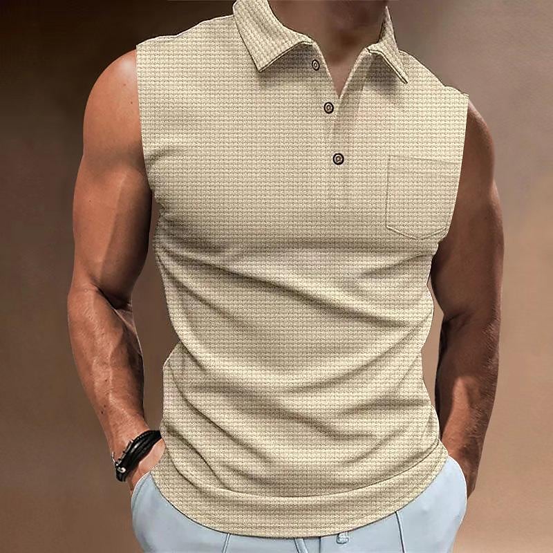 2023  Men's Lapel Button-down Sleeveless Casual Sports Vest