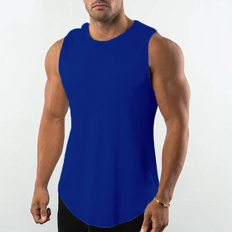 Men's Muscle  Plain Crew Neck Outdoor Classic Style Sleeveless   Vest