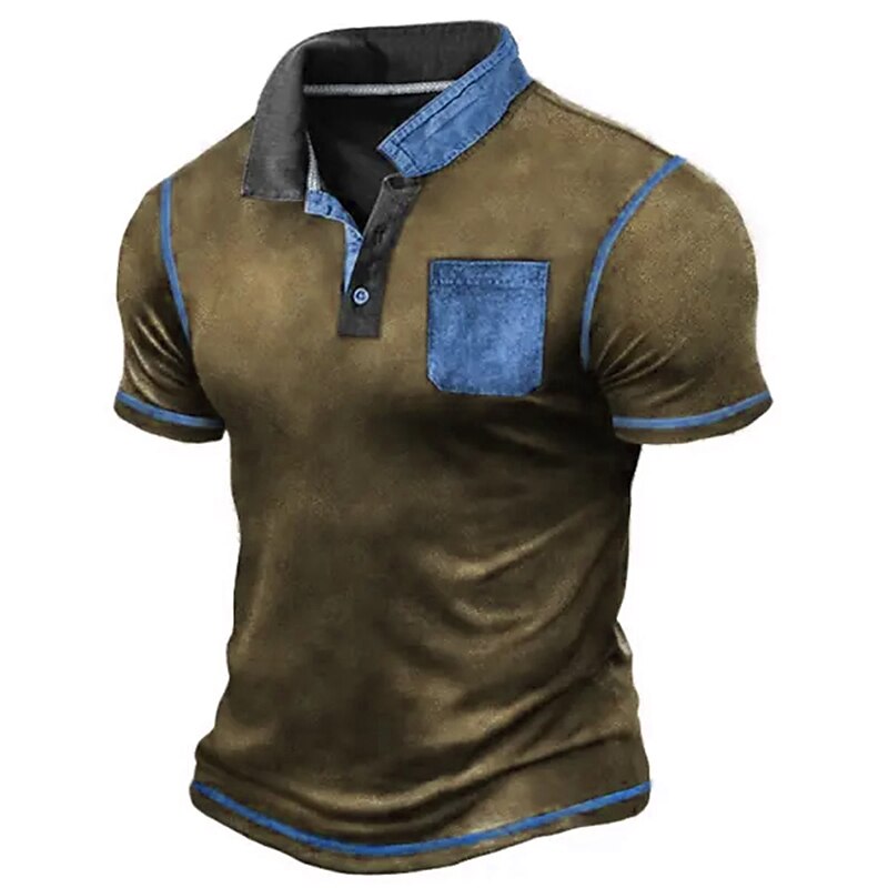 Men's Button Up  Graphic Prints Turndown Short Sleeves Polo Shirt