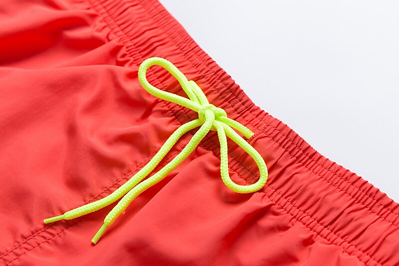 Men's Sport Runing Swimming Pockets Drawstring Breathable Solid Color Shorts 