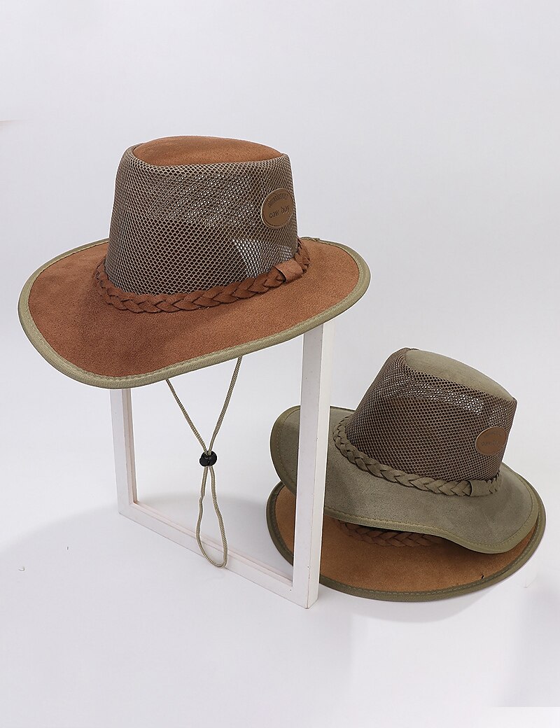 Men's Sun Hat Soaker Hat Safari Hat Gambler Hat Beach Hat Brown Green