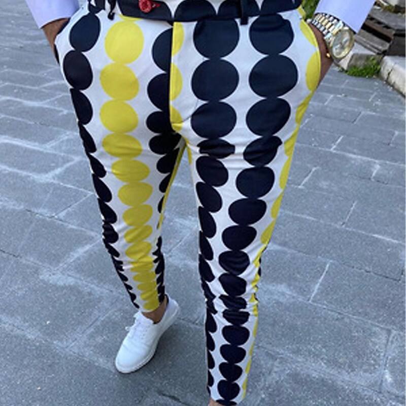 Men's Chinos   Pocket Straight Leg Print Color Block Lattice Graphic Prints  Jogger Pants