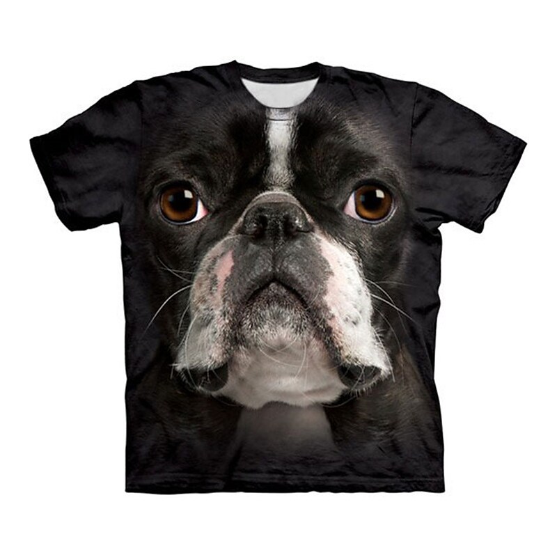 Men's Animal Dog Crew Neck 3D Print Short Sleeve T-shirt  
