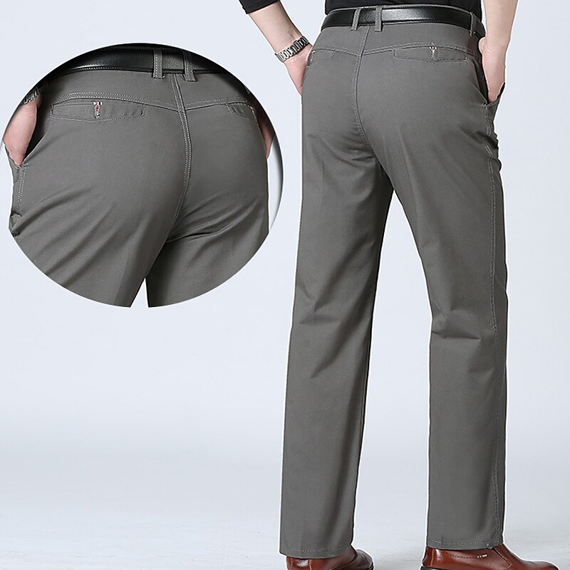 Men's Straight Leg Plain Comfort Breathable Sports Stylish High Waist 