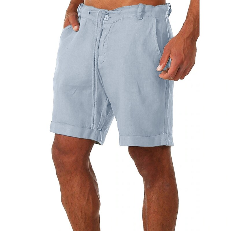 Men's Outdoor Beach Hawaiian Vacation Breathable Drawstring Comfortable Light Plain Shorts