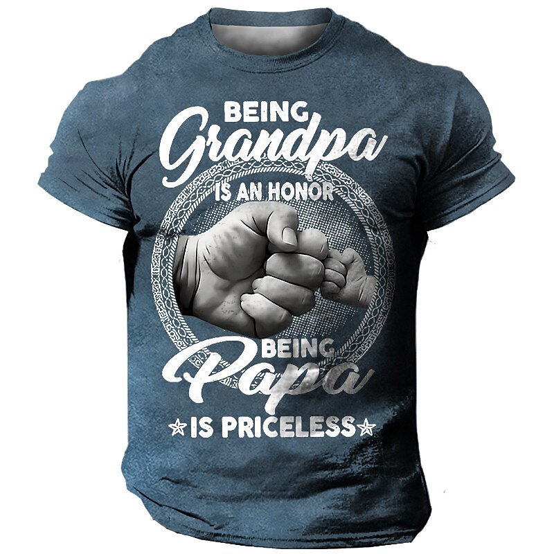 Men's Outdoor Street Casual Vintage Comfortable Breathable Soft Letter Print Short Sleeve T Shirt