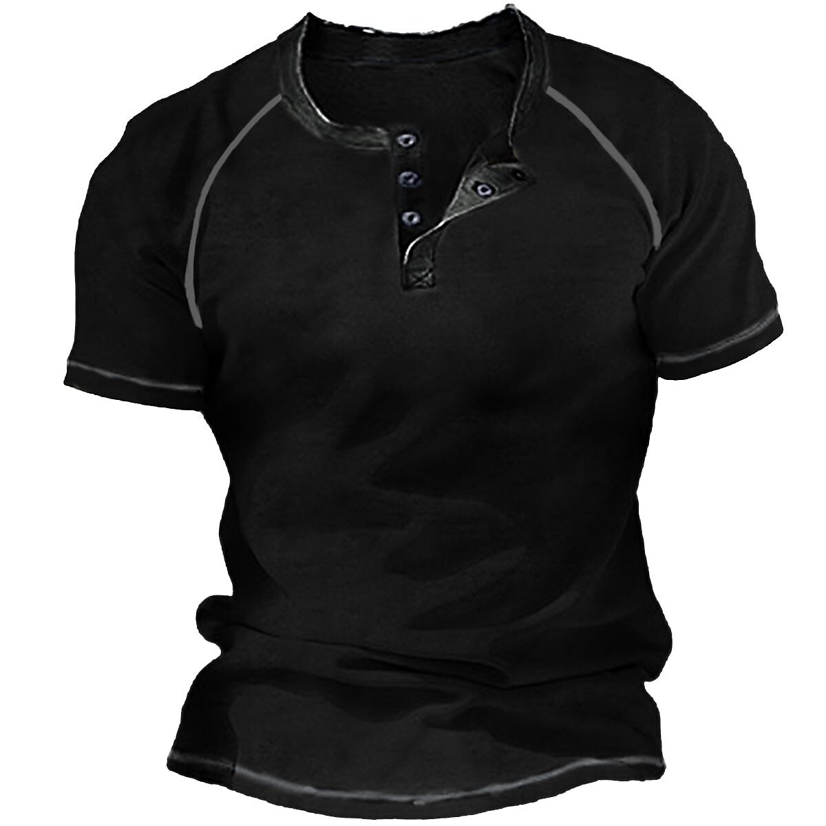 Men's Henley Shirt T shirt Tee Cool Shirt Plain Henley Street Vacation Short Sleeves Clothing Apparel Designer Basic Modern Contemporary