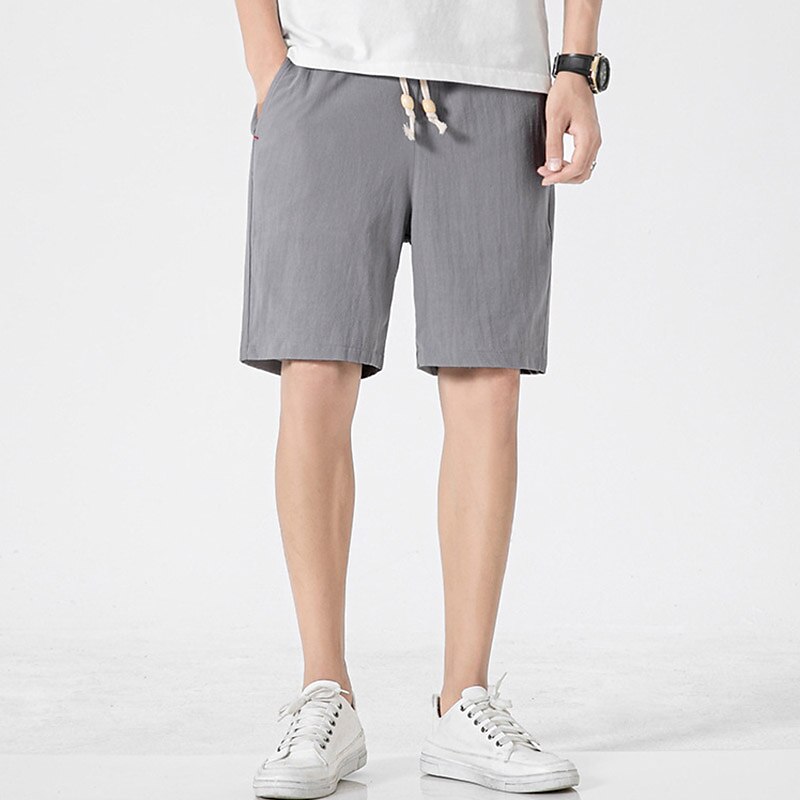 Men's Pocket Plain Comfort Breathable Linen Shorts 