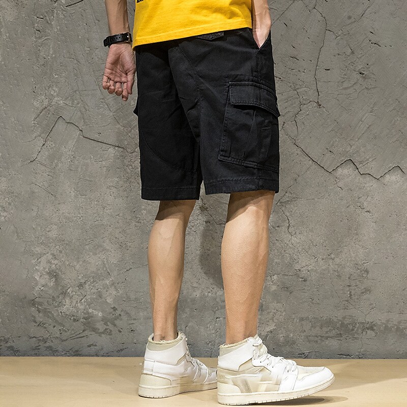 Men's Cargo  Flap Pocket Plain Comfort Breathable Outdoor Shorts 