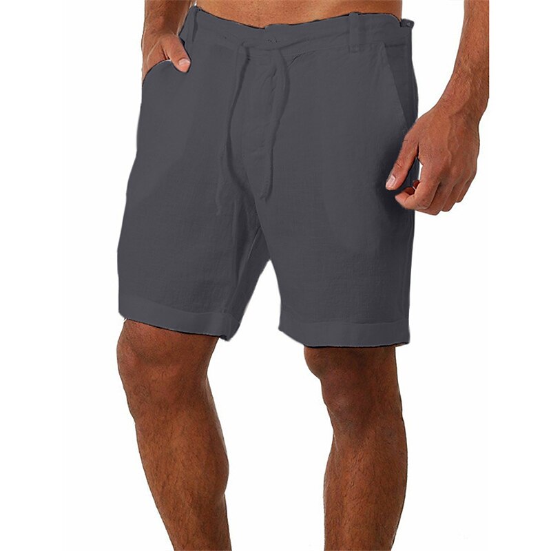 Men's Outdoor Beach Hawaiian Vacation Breathable Drawstring Comfortable Light Plain Shorts