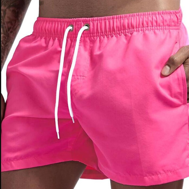Men's Sport Runing Outdoor Pockets Drawstring Breathable Solid Color Shorts 