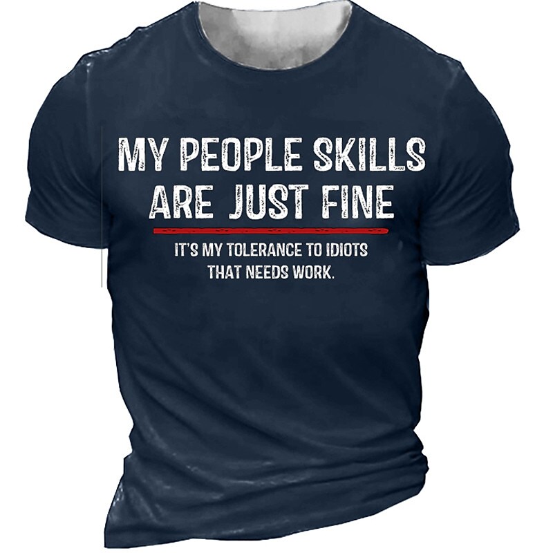 Men's Unisex T shirt Tee 3D Print Graphic Patterned Letter Crew Neck Street Daily Print Short Sleeve Tops Designer Casual Vintage Big and Tall Black Army Green Navy Blue / Summer