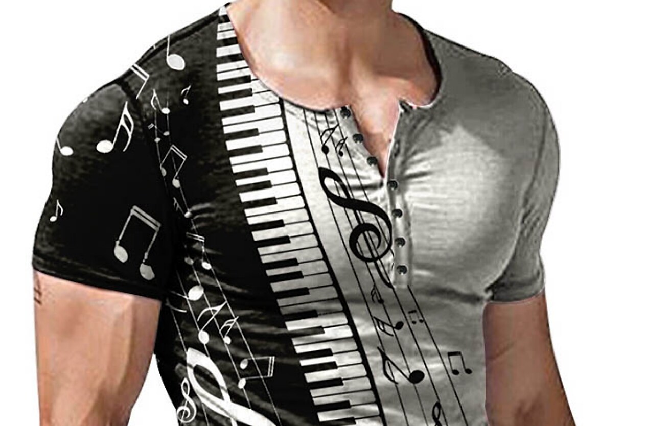 Men's Outdoor Casual Printed Graphic Polo Long Sleeve T-Shirt