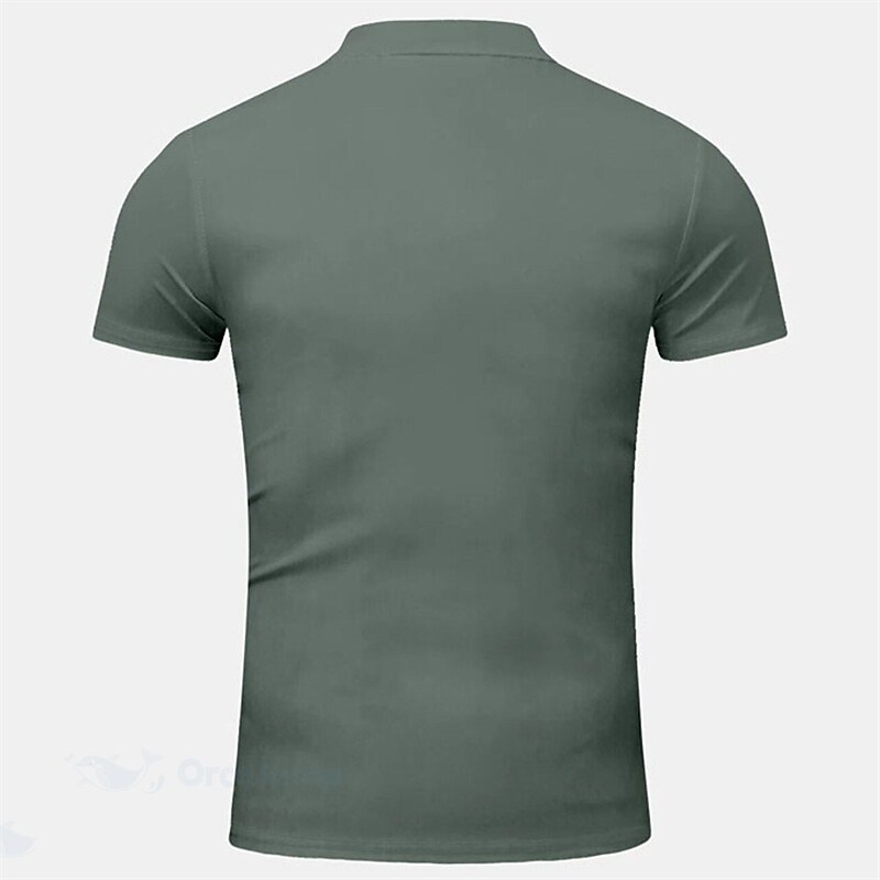 Men's Turndown Zipper Short Sleeves Polo