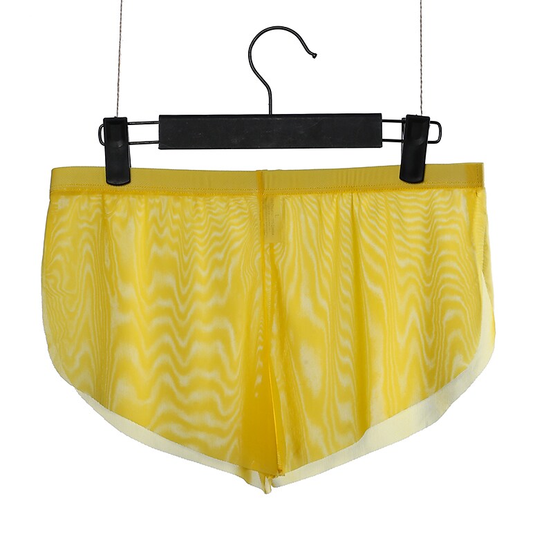 Men's Mesh Sexy Pure Color Stretchy Low   Boxers Underwear 