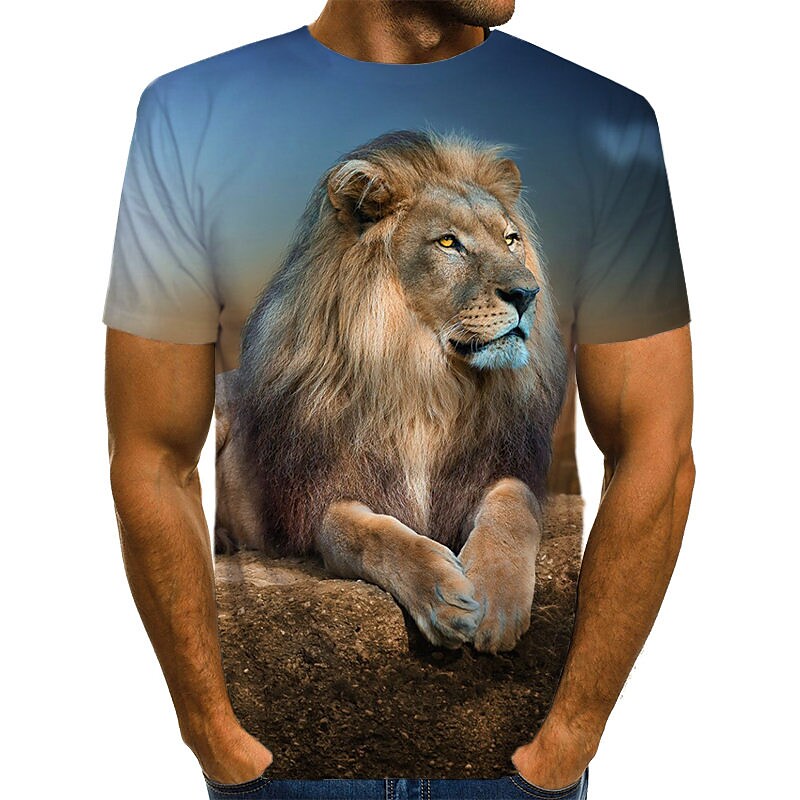 Men's Lion Animal Print T-shirt