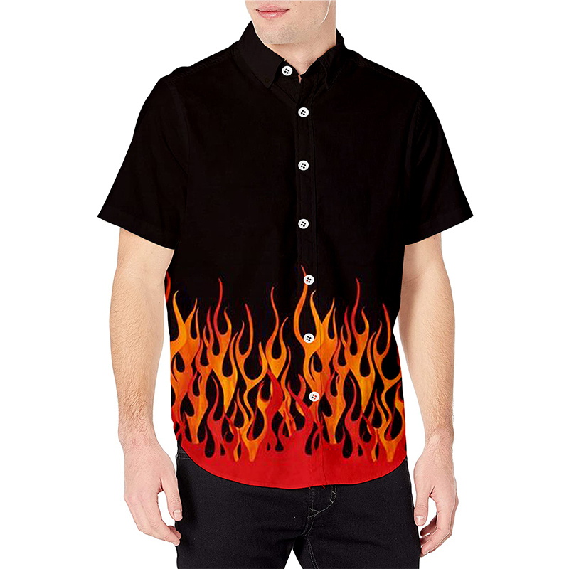 Men's Flame Print Shirt