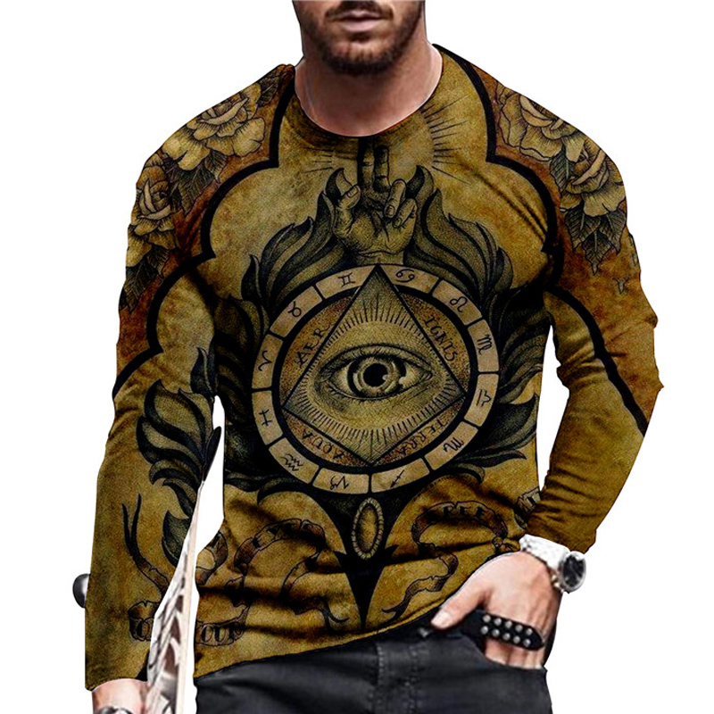 Men's Eye Print Long Sleeve T-shirt