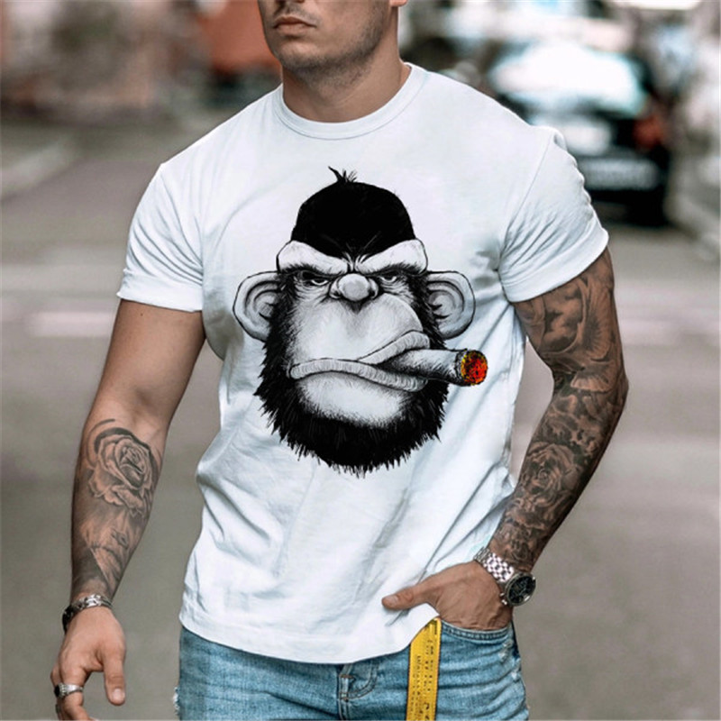 Men's Hot Stamping Graphic Print T-shirt