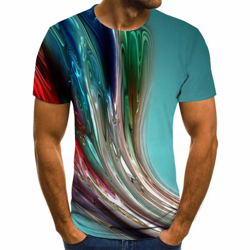 Mens T Shirt Shirt Geometric 3d Plus Size Print Short Sleeve Daily Tops Basic Streetwear Round 0503