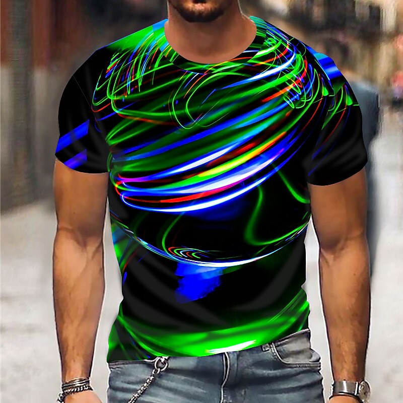 Men's Linear Print T-shirt（Designer）