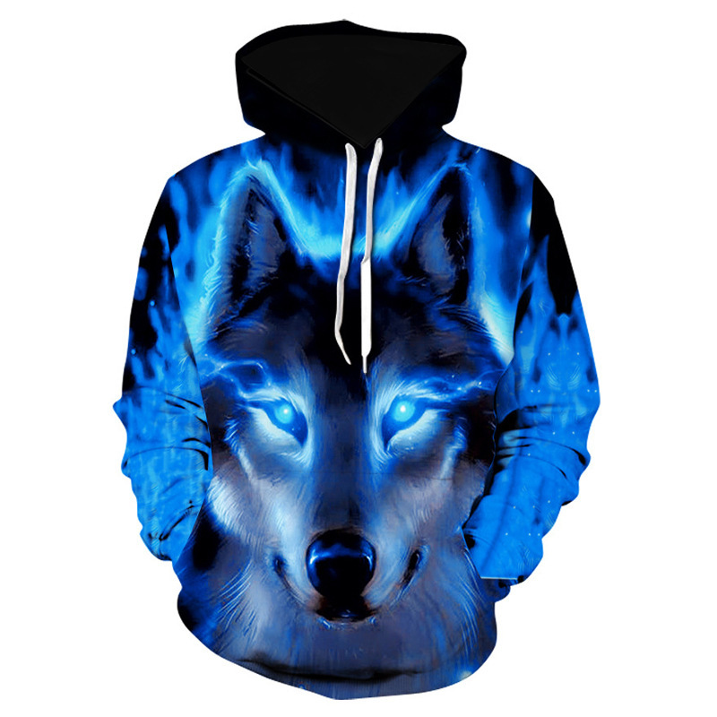 Cool Wolf Print hoodies