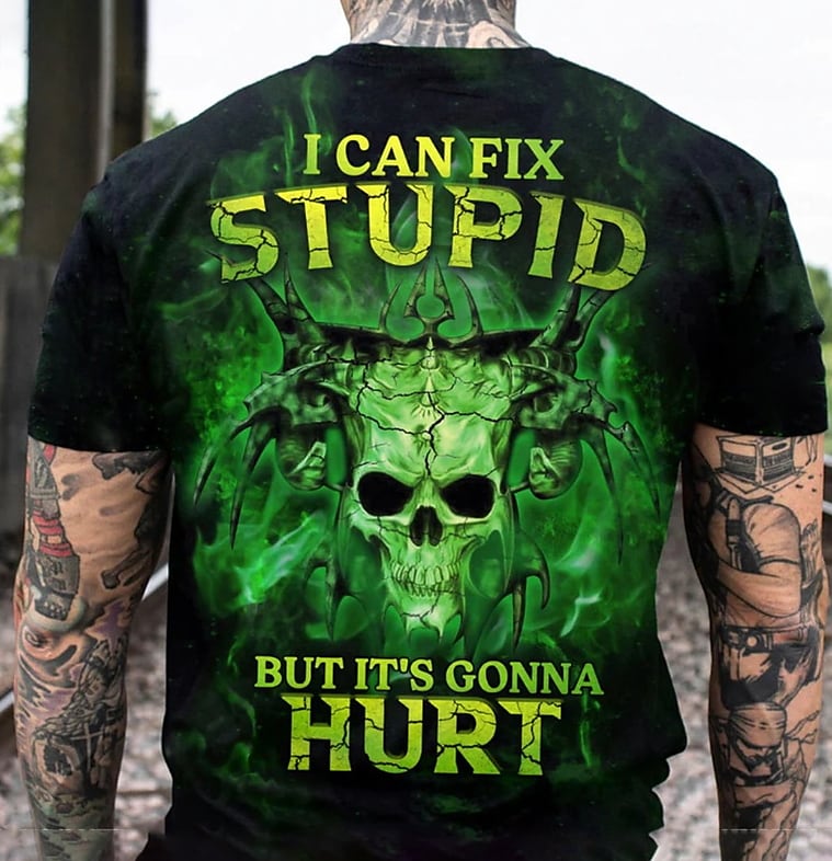 I Can Fix...Designer Graphic Prints Skull T-shirt