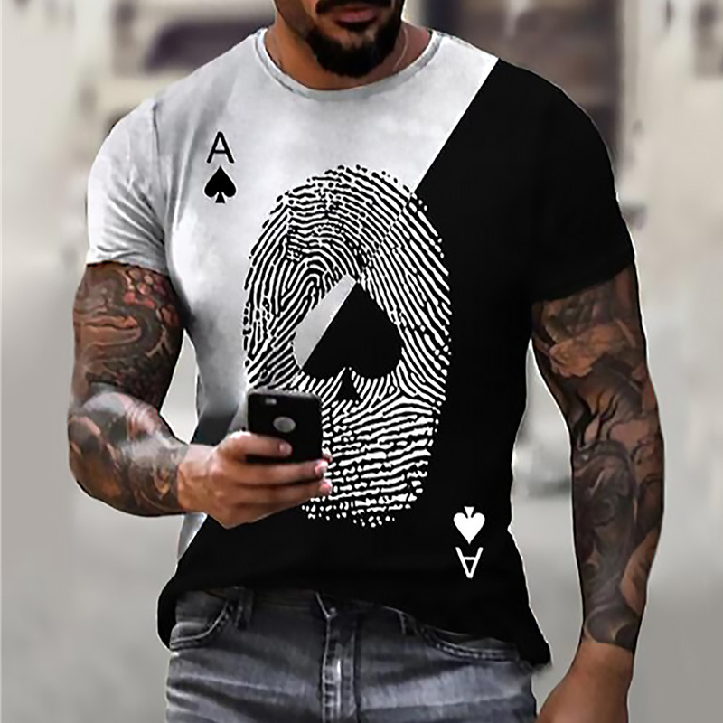 Men's Poker Print T-shirt