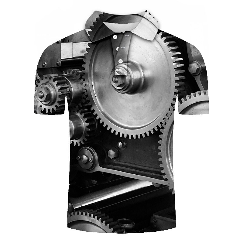 Men's Golf Shirt Tennis Shirt 3D Print Graphic Prints Machine Button
