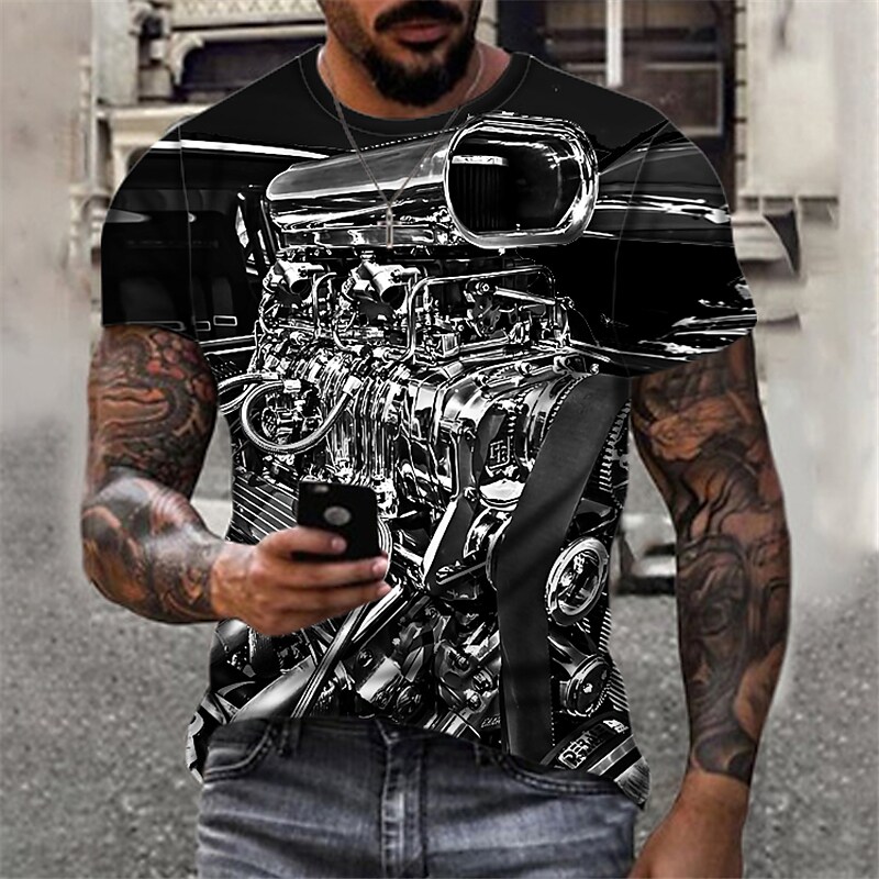 Men's Motorcycle Print T-shirt（Designer）