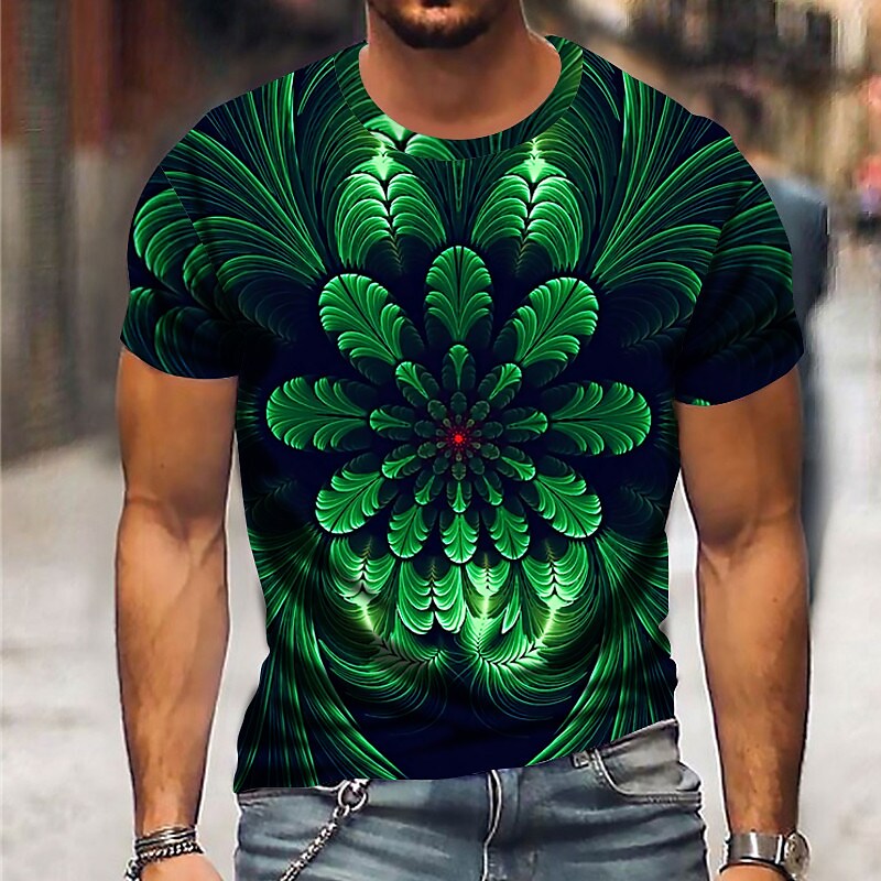 Men's Leaves Print T-shirt（Designer）