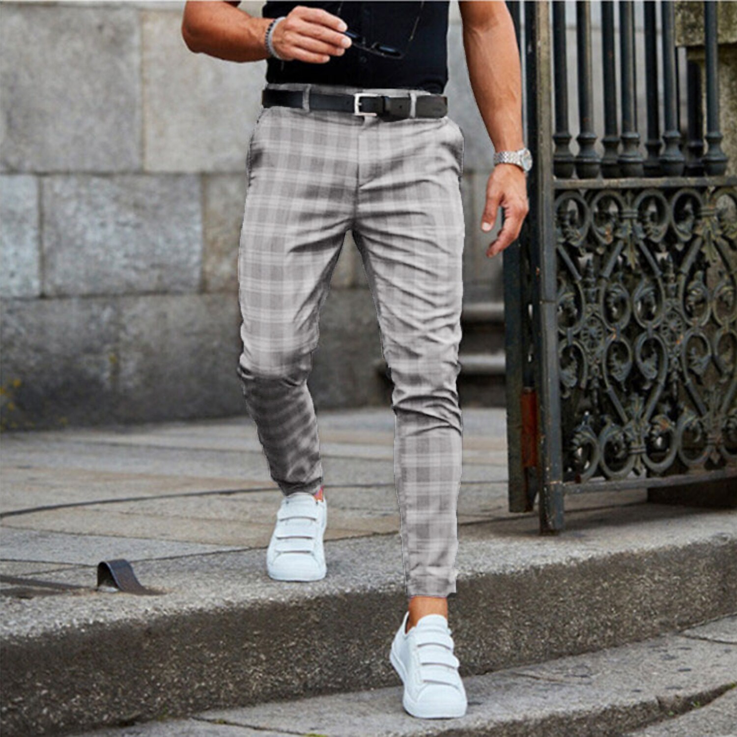 Men's Casual / Sporty Chinos Print Full Length Pants 