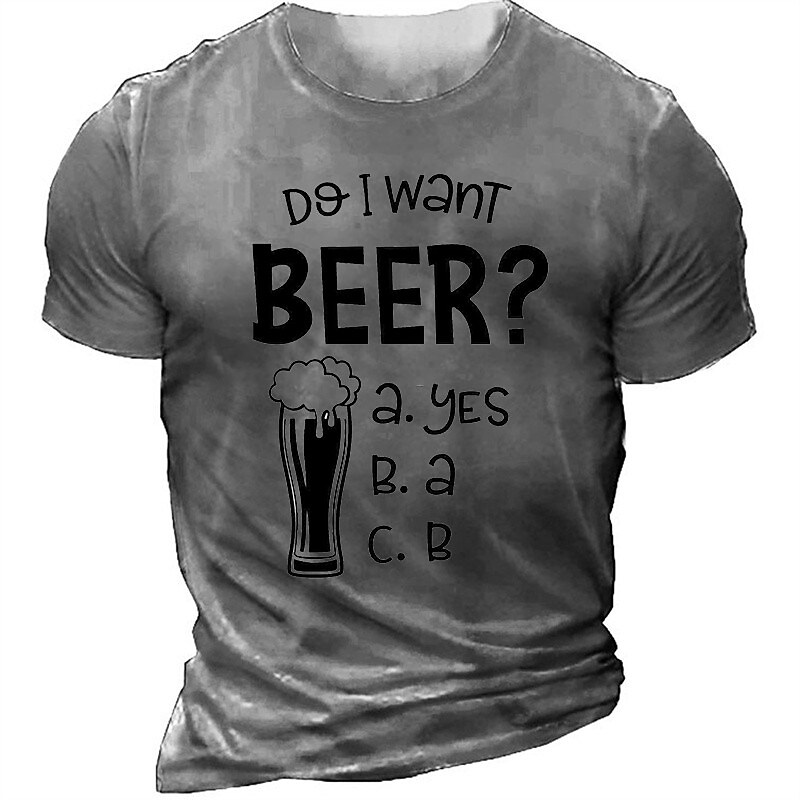 Men's 3D Print Henley T-shirt 