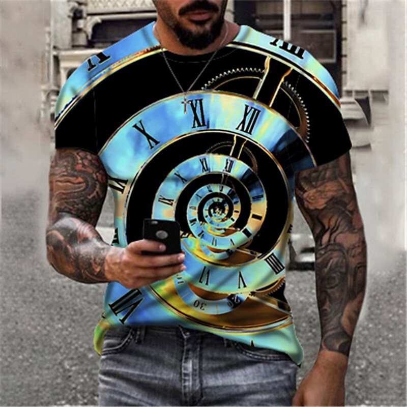 Men's Clock Print T-shirt（Designer）