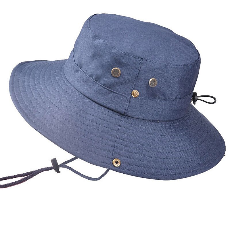Men's Bucket Hat Sun Hat Fishing Hat Boonie hat Hiking Hat Black Navy Blue Polyester Streetwear Stylish Casual Outdoor Daily Going out Plain UV Sun Protection Sunscreen Quick Dry Lightweight
