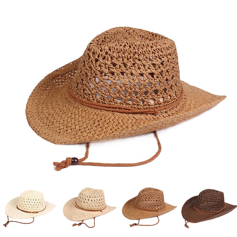 Men's Straw Hat Sun Hat Fedora Trilby Hat Brown khaki Straw Rope Braided Streetwear Stylish 1920s Fashion Daily Outdoor clothing Holiday Plain Sunscreen Breathability