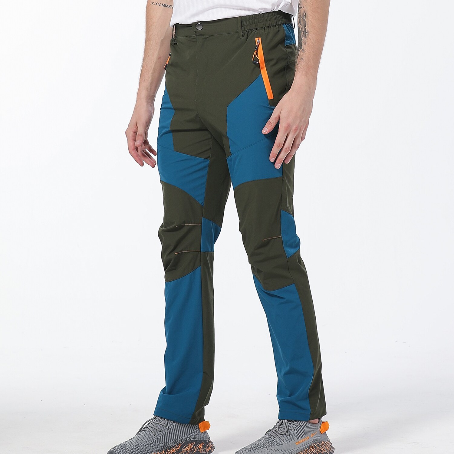 Men's outdoor work casual waterproof quick drying stretch zipper side pocket trousers