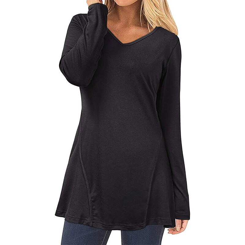 Women's v-neck long-sleeved casual t-shirt