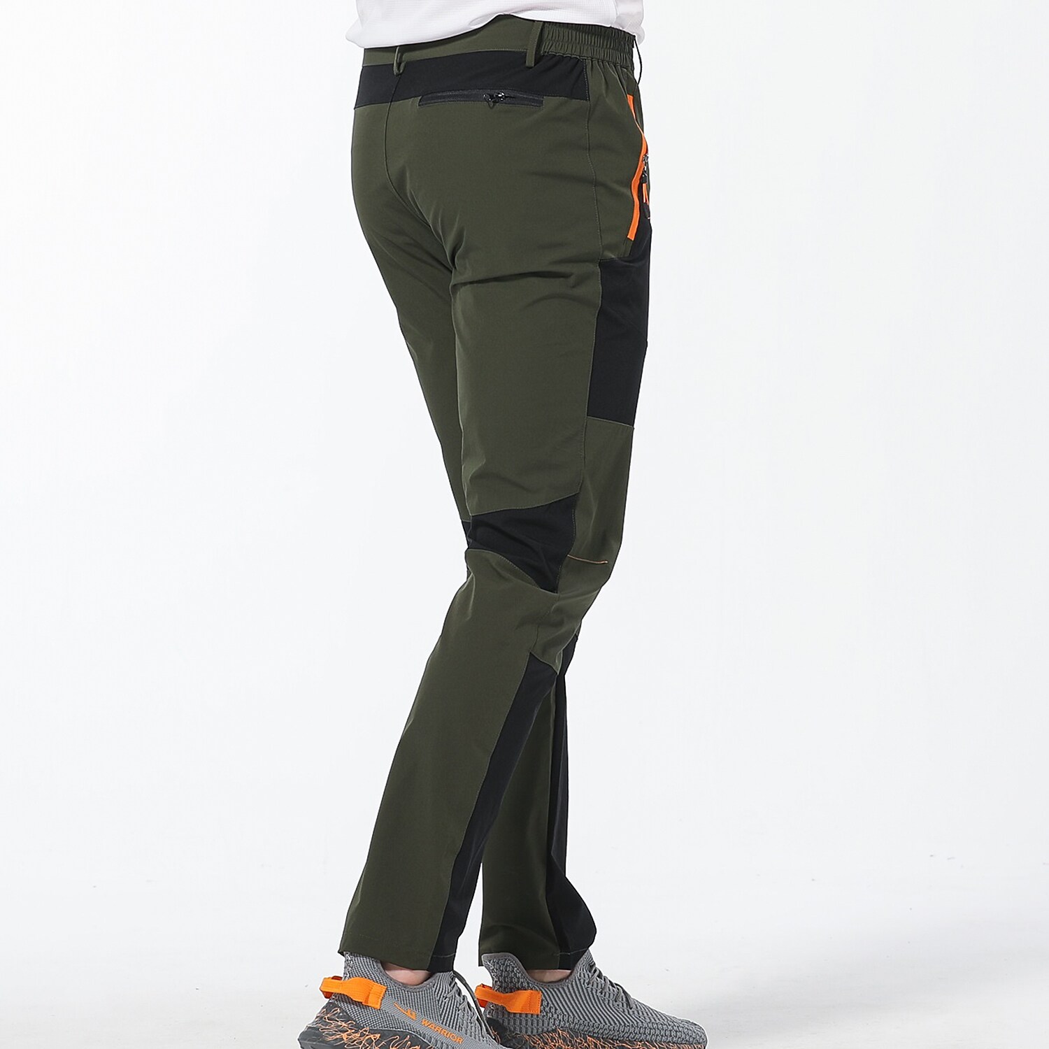 Men's outdoor work casual waterproof quick drying stretch zipper side pocket trousers