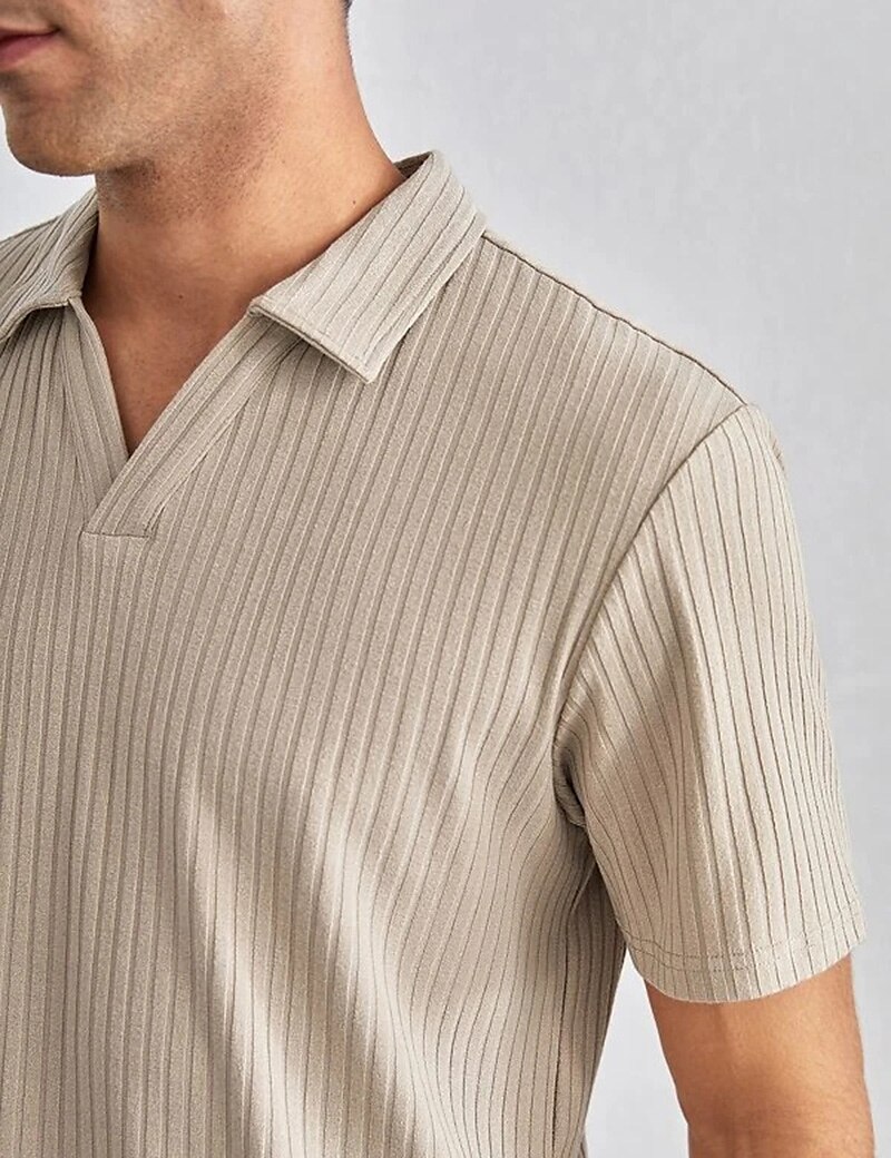 Men's Outdoor Vacation Casual Comfortable Breathable Soft Lapel Plain Polo T-shirt Shorts Suit